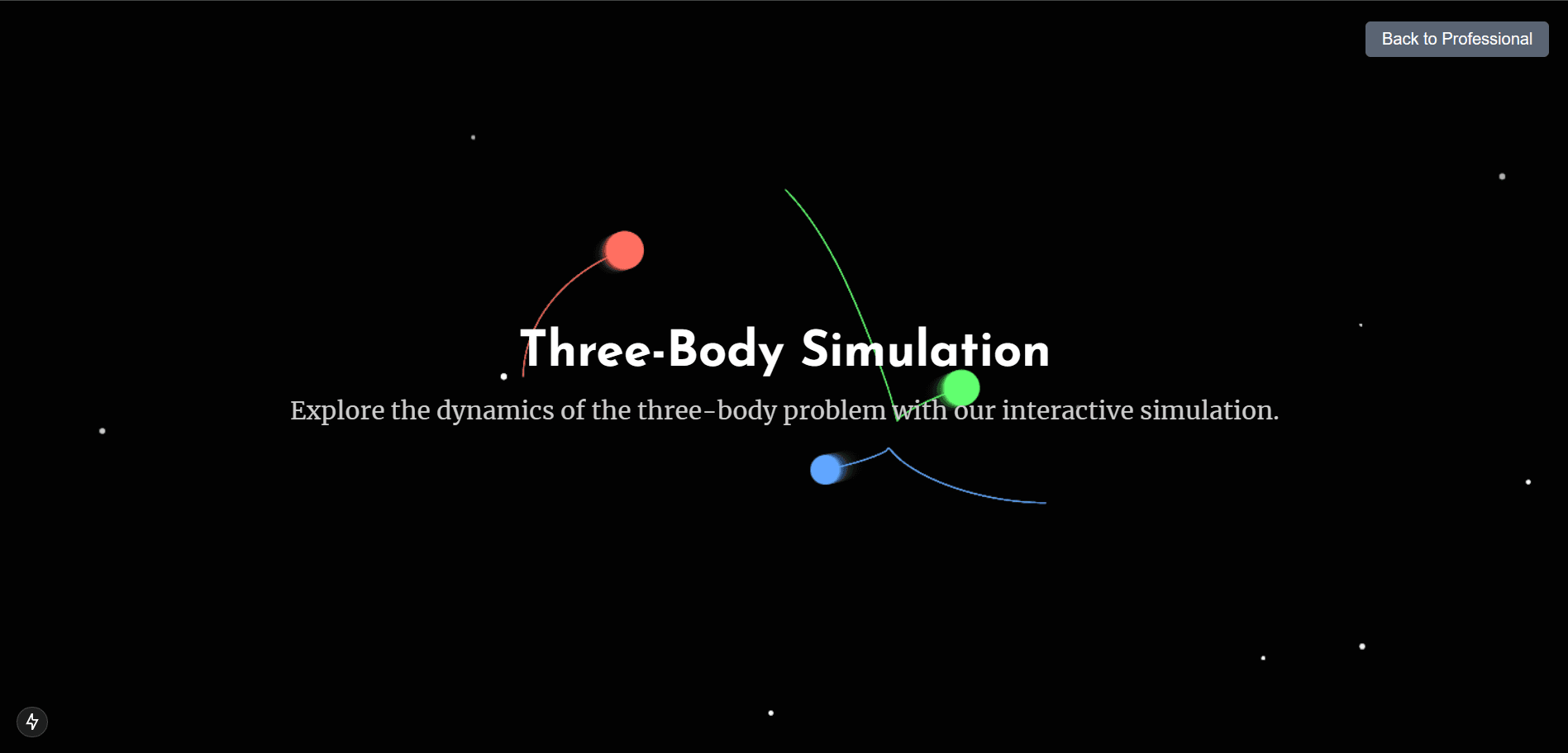 Screenshot of Three-Body Simulation